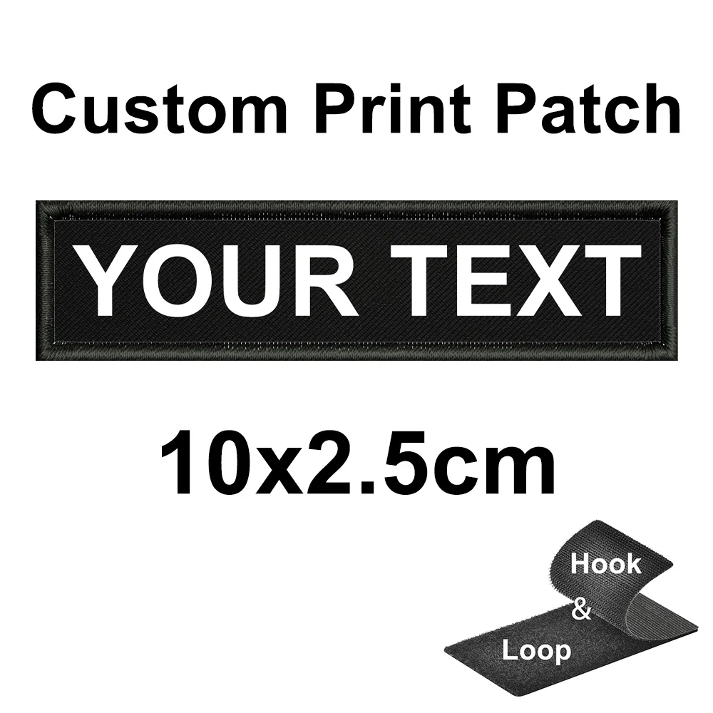 Custom Name Patch with Printed Colorful Text Personalized Military Tactical Badge Stripes Emblems Hook And Loop for Clothing