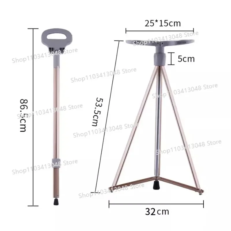 Non-Slip Portable Cane Stool for the Elderly Multifunctional Outdoor Climbing Cane with Chair Elderly Care Assistive Device