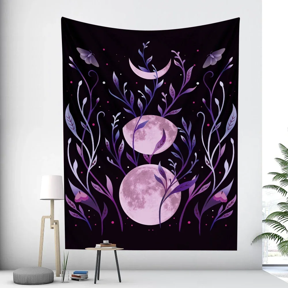 Butterfly Moon Psychedelic Scene Home Decor Art Tapestry Hippie Boho Tarot Pretty Room Wall Decor Wall Hanging