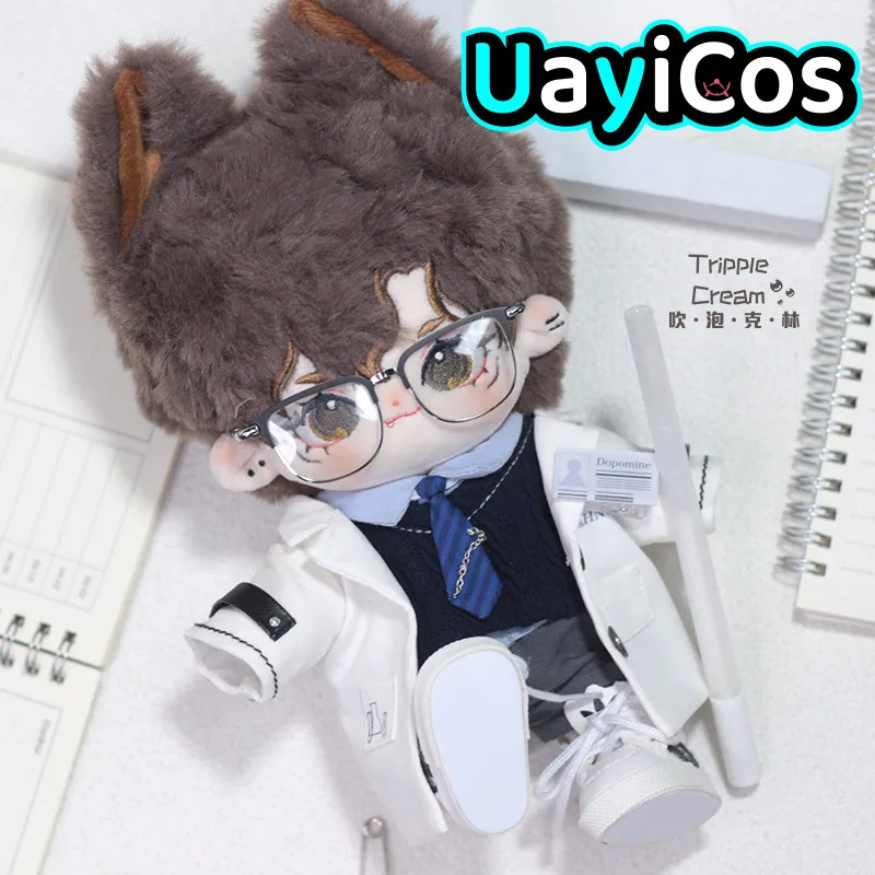 

In Stock 20cm Doll Clothes Blue Shirt Tie Pants Coat Clothing Suit Stuffed Plushies Doll Accessories Anime Toy Kids Gifts Hall