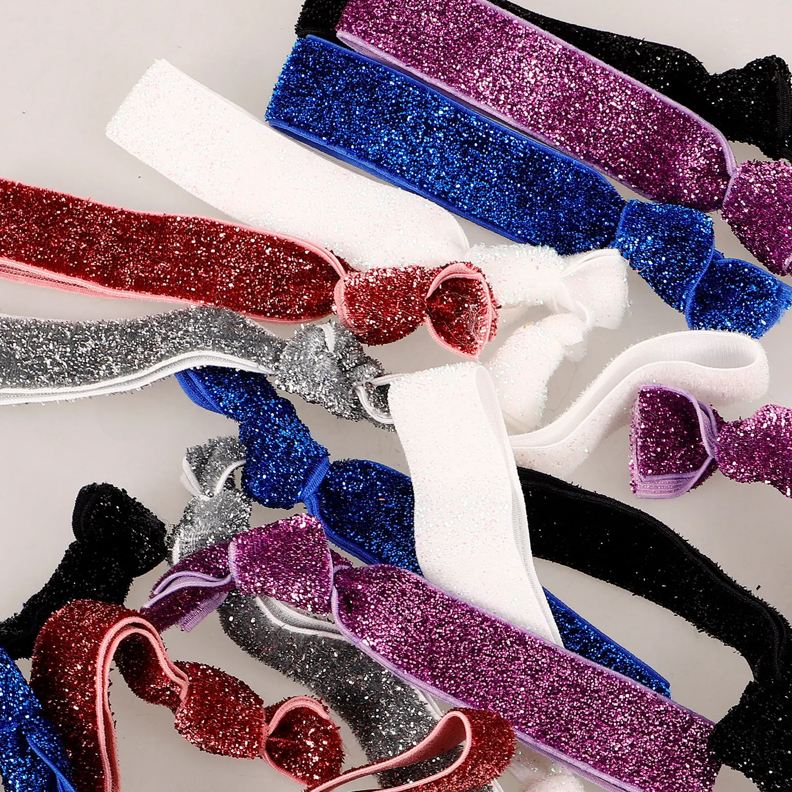

18Pcs Creaseless Hair Ties Women Stretchy Glitter Elastic Ponytail Holders Bracelets Bulk Goodie Bag Fillers Sports