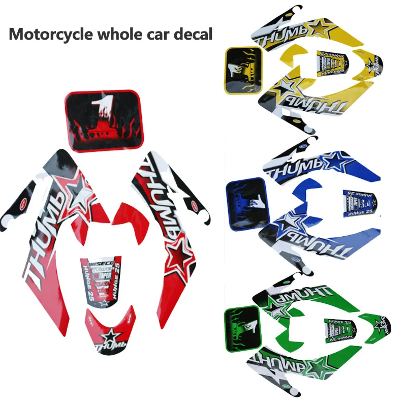 Naklejka motocyklowa Czerwony Niebieski Żółty Zielony Wyścigi Motocykl Kohis Naklejka Crf50 Naklejka do CRF 50cc Pit Dirt Bike Naklejka