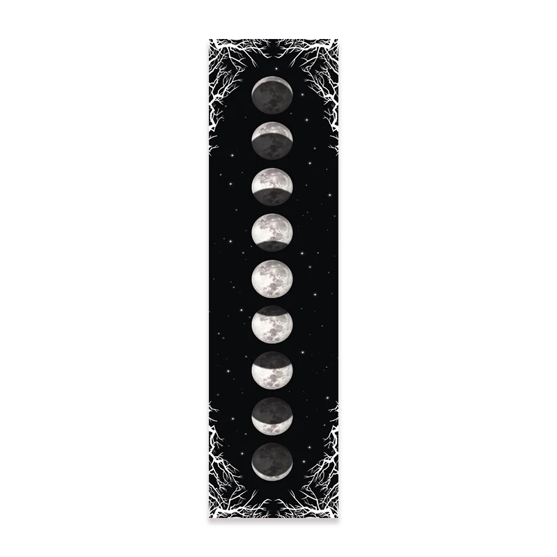 Moon Phase Tapestry Black and White starry sky Wall Hanging Moon Throw Blanket Home Decor Wall Hanging Bohemian Wall Cloth Mural