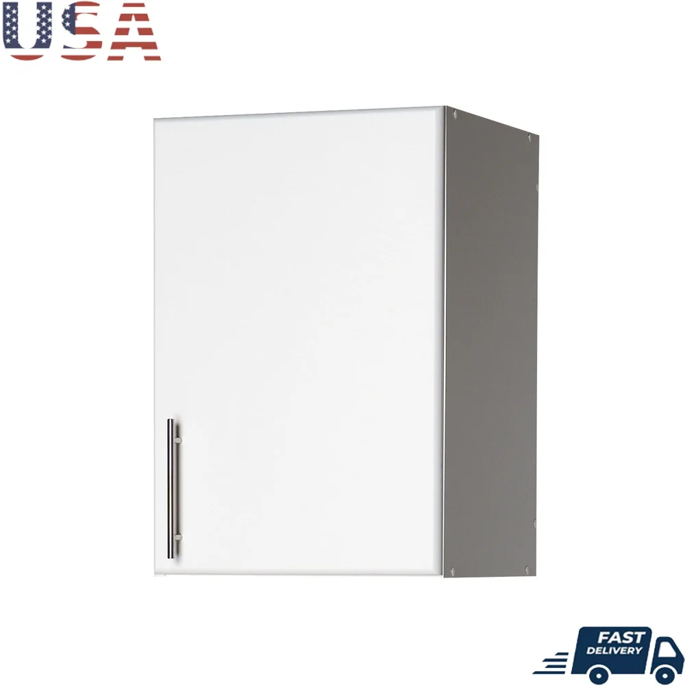 

Compact Wall Mounted Storage Cabinet with Adjustable Shelves Utility Organizer Bathroom Laundry Kitchen Pantry Garage 16x16x24