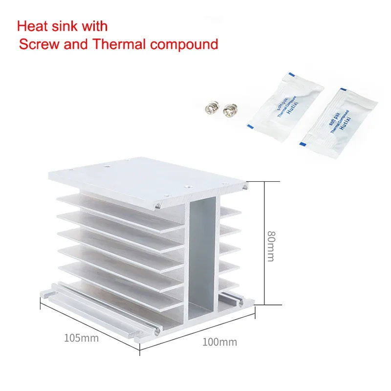 Reliable CG Radiator for Three Phase Solid State Relay with 100A Aluminum Heat Sink and 12VDC Fan