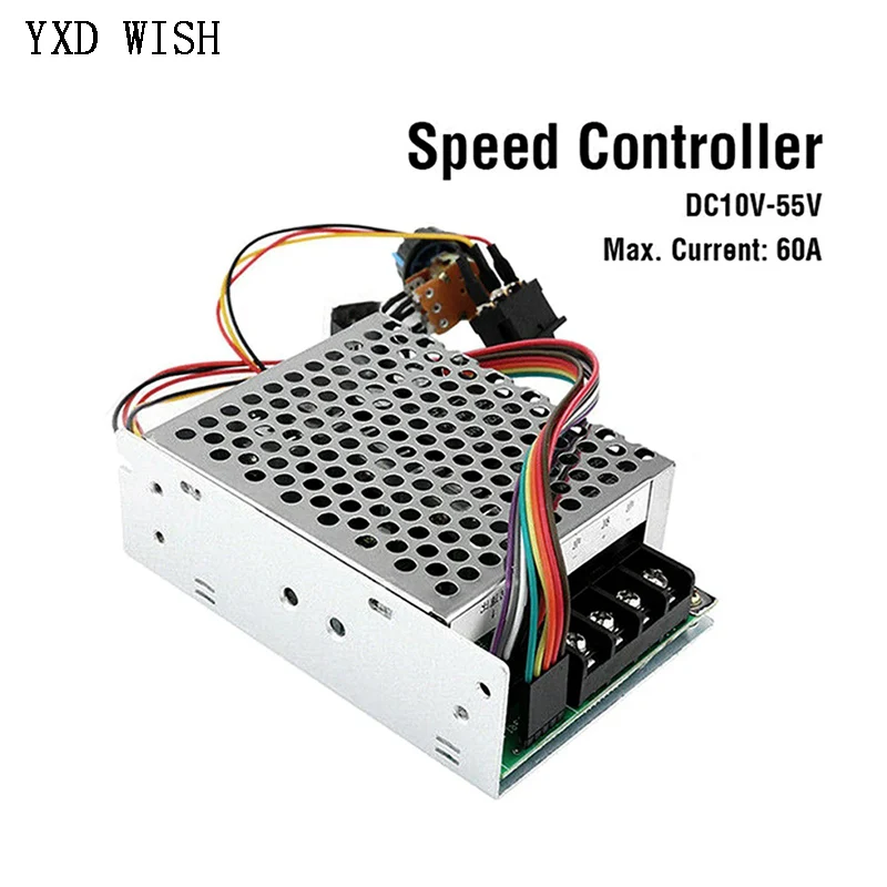 DC 10-55V 40A PWM Speed Controller DC Motor Digital Display 0~100% Adjustable Drive Module 12V 24V 36V 48V Motor Controller