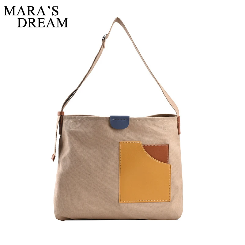 Mara\'s Dream proste łączone płótno duża pojemność torby Crossbody dla kobiet dorywczo torba torebki trendy torby na ramię