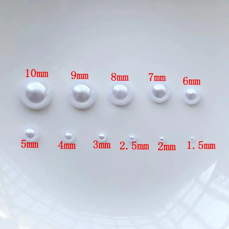 Each size Half Round Pearls ABS Flatback Imitation Pearl Acrylic Rhinestones Scrapbook Beads 3D Nail Art Craft Decoration