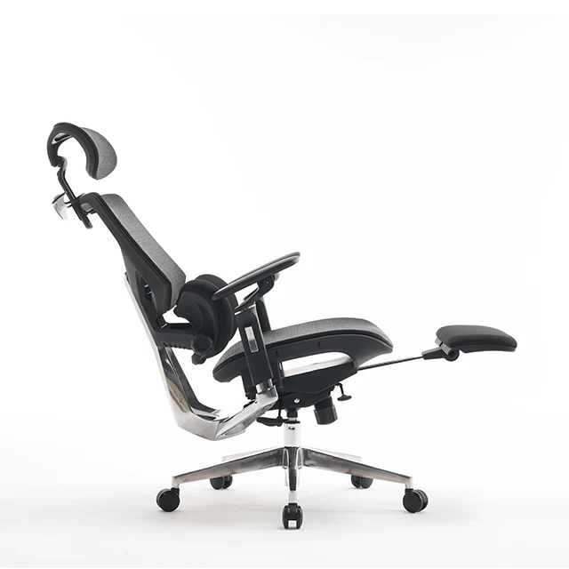 Modern All Aluminum Alloy Executive Office Chair 6D Arm High Back Luxury Mesh Ergonomic Chair