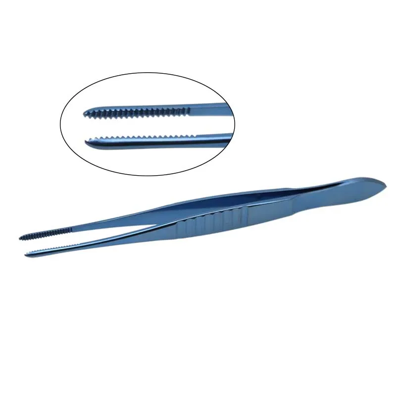 

GREATLH Eyelid Tweezers Forceps with Teeth Ophthalmic Surgery Instrument Titanium Alloy