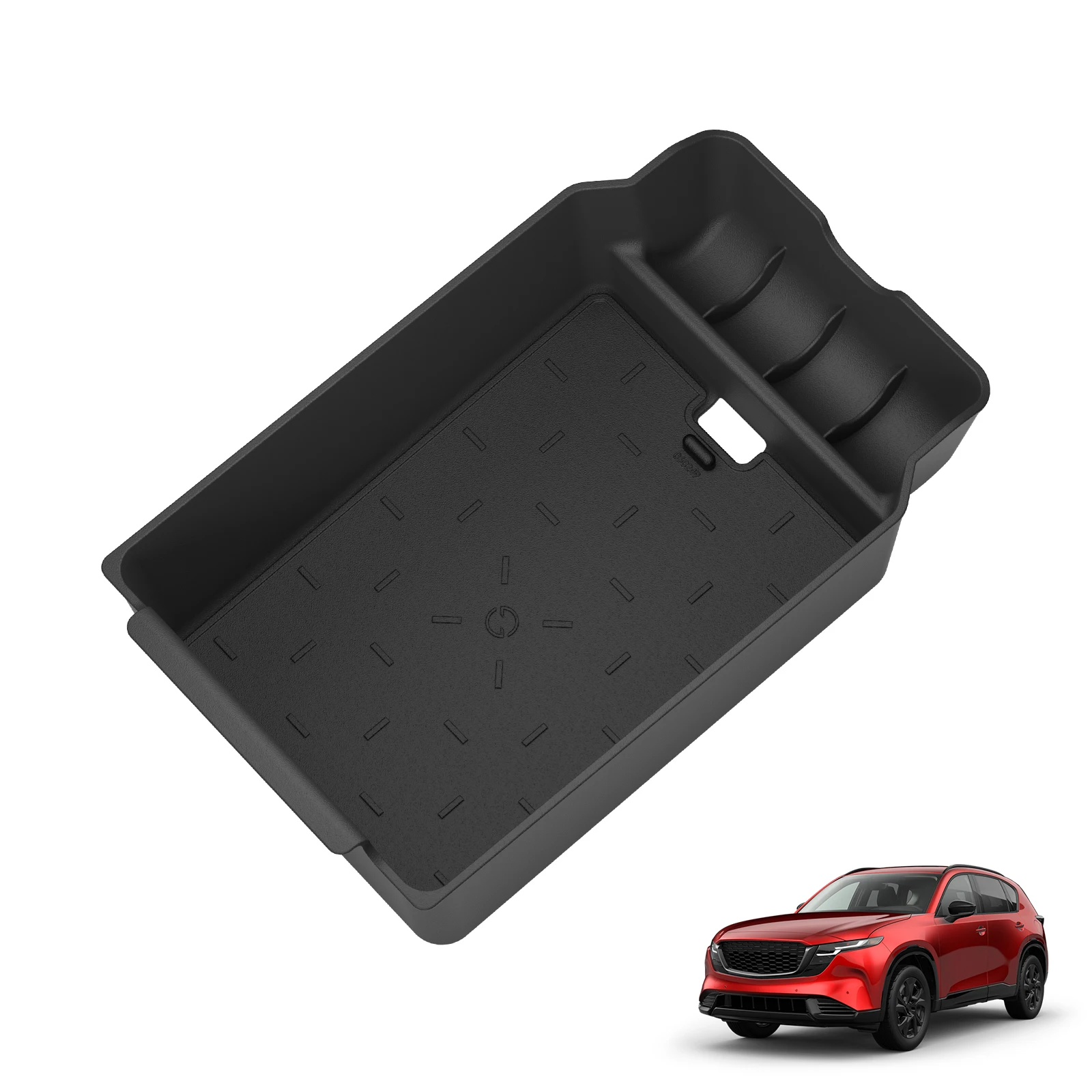 Smabee für Mazda CX-5 CX5 2026+ Mittelarmlehnen-Aufbewahrungsbox ABS-Einsatzfach Organizer Auto-Innenausstattung Zubehör Ordnungssystem Schwarz – Detail 2