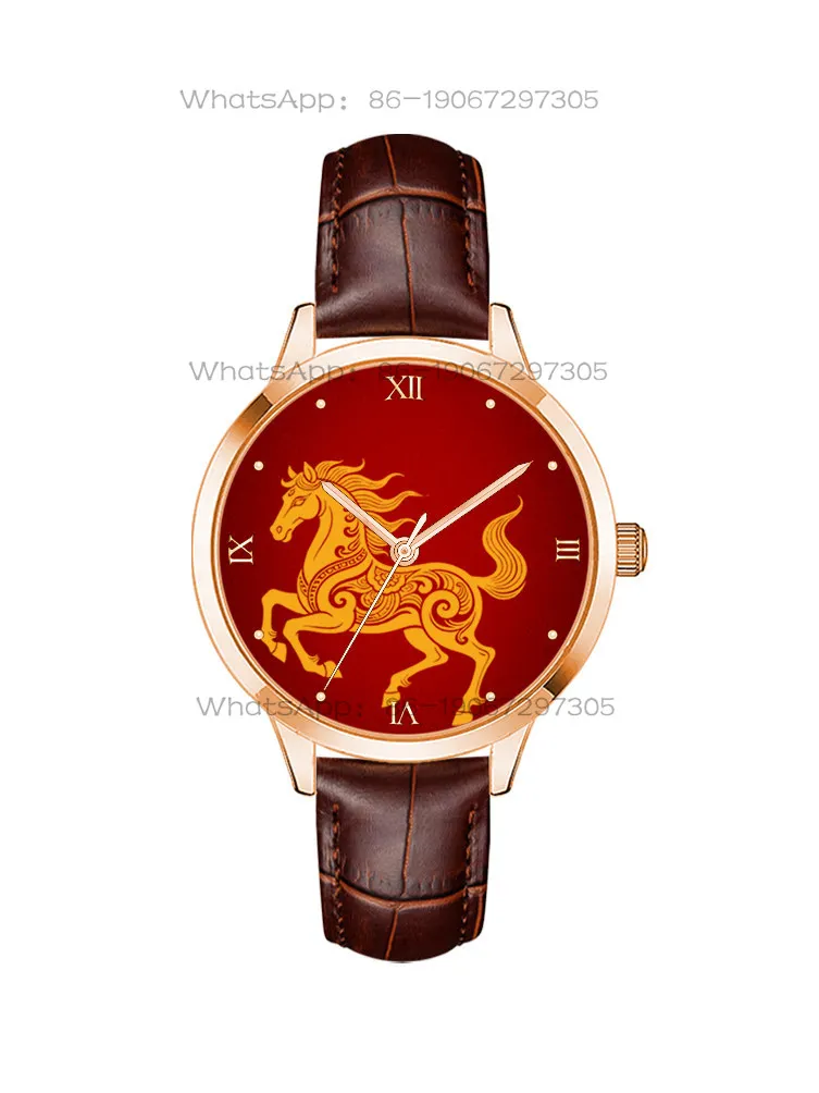 Successful 2026 New Guochaofeng Red Creative Waterproof Quartz Watch for Boys and Girls Couples Holiday Gifts view 3