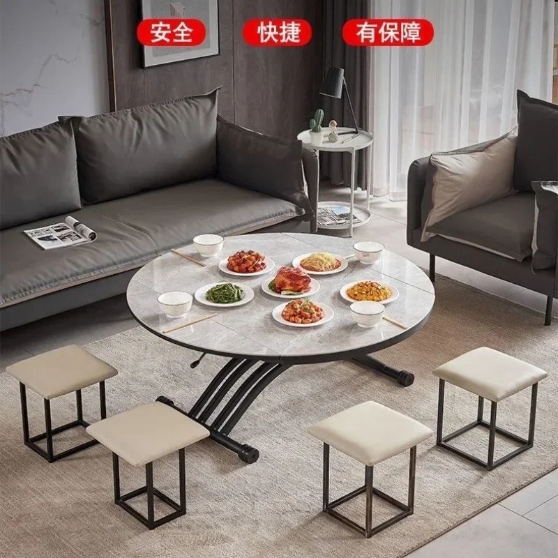 Mesa de centro elevable multifuncional, mesa de comedor integrada de doble propósito