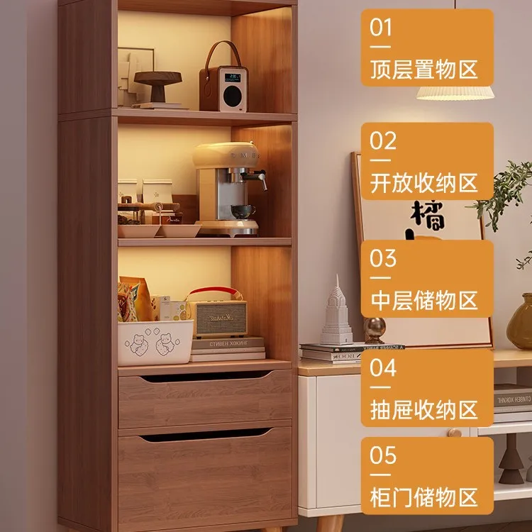 Bookcase Floor-to-ceiling Locker Living Room Storage Cabinet TV Side Cabinet Standing Cabinet Corner Crack Dust-proof Display