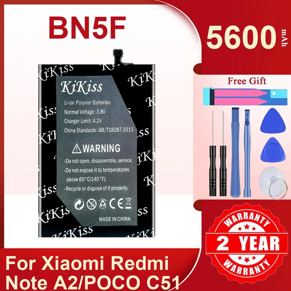 

Kikiss 5600Mah BN5F Battery For Xiaomi Redmi Note A2/POCO C51
