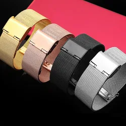 12 14 16 18 19 20 22 24mm Stainless Steel Milanese Watch Strap Universal Watch Band Replacement Bracelet Watch Accessories
