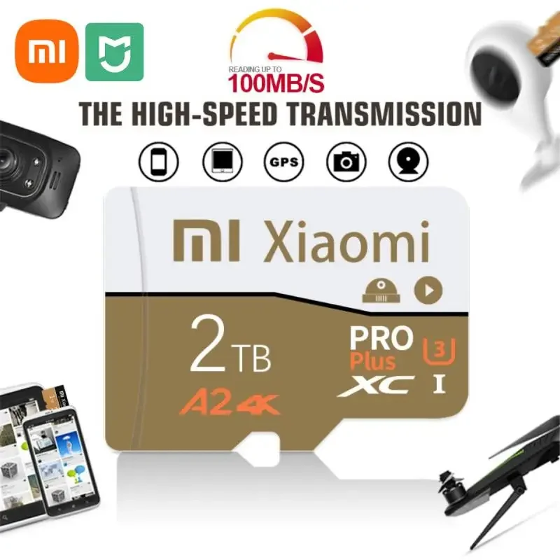 XIAOMI Mijia بطاقة ذاكرة SD 128 جيجابايت 256 جيجابايت 512 جيجابايت عالية السرعة فئة 10 SD/TF بطاقة فلاش للهواتف الذكية اللوحية كاميرا فلاش بطاقة SD