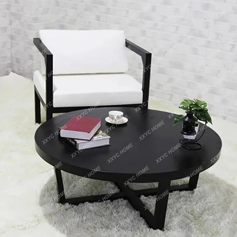 

ML iron art leisure coffee table coffee table style retro round coffee table