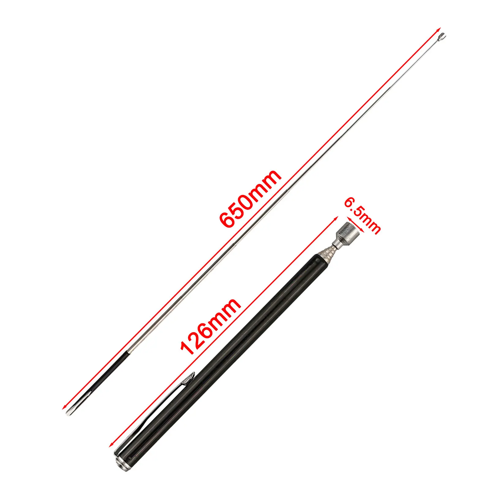 Pickup Tool Silver Pocket Clip Magnetic Pen Auto Repair Auto Repair Machine Repair Magnetic Pen Retractable Magnetic Pickup