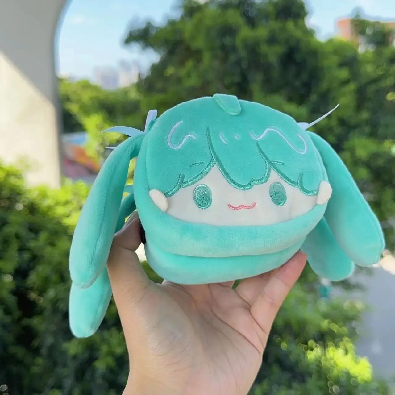 กระเป๋าใส่หูฟังบลูทูธอะนิเมะ Hatsune Miku ลายการ์ตูนน่ารักกระเป๋าเงินกำมะหยี่ใส่เหรียญพวงกุญแจ