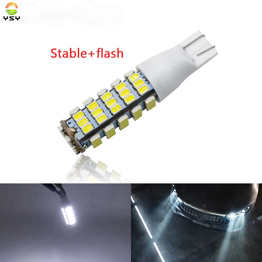 1pcs Strobe Flash DC 12V W5W 194 T10 1206 68SMD LED Bulb Auto Cars Motorcycles Door Warning Signal Clearance Light