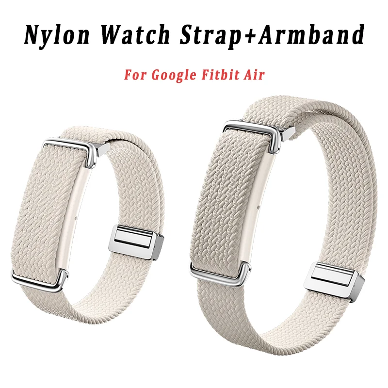 Image of 2 Stück Silikon+Nylon-Armband für Google Fitbit Air, Verstellbares Ersatz-Armband für Fitbit Air mit Magnetverschluss