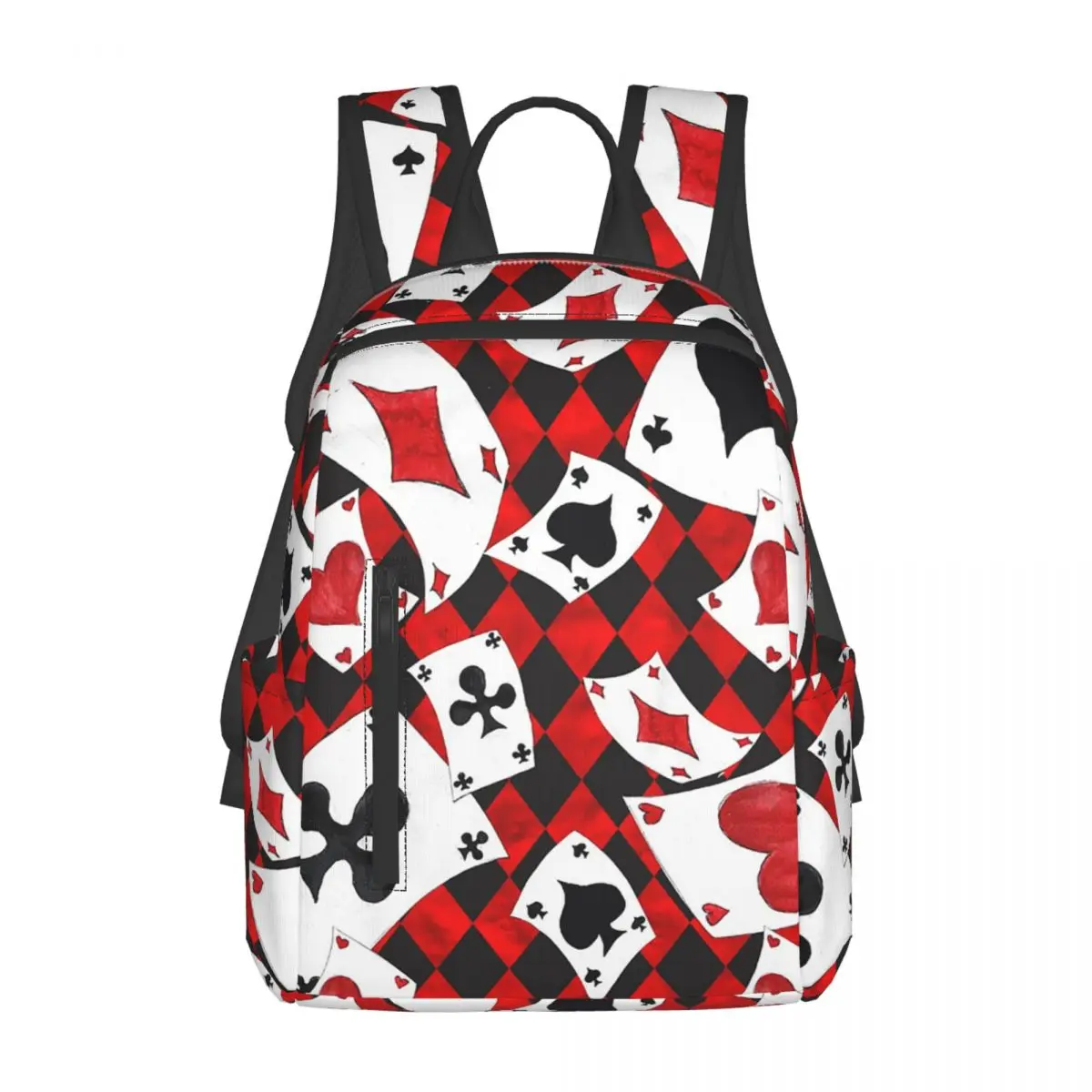 Cool Poker Playing Cards Pattern Gambling Card Game Backpack Daypack Boys Girls BookBag School Bag Shoulder Bags for Men Women