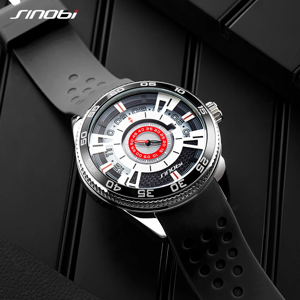 SINOBI 2021 High Quality Creative Car Dashboard Watches Men\'s Luxury 100% Stainless Steel Wristwatches Sports Clock Reloj Hombre