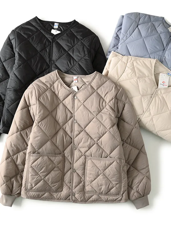 

Lightweight Cloud Feeling Cotton Jaet for Couples Autumn Winter Unlined Quilted Warmth Faion Urban Sle Long Sve Coat