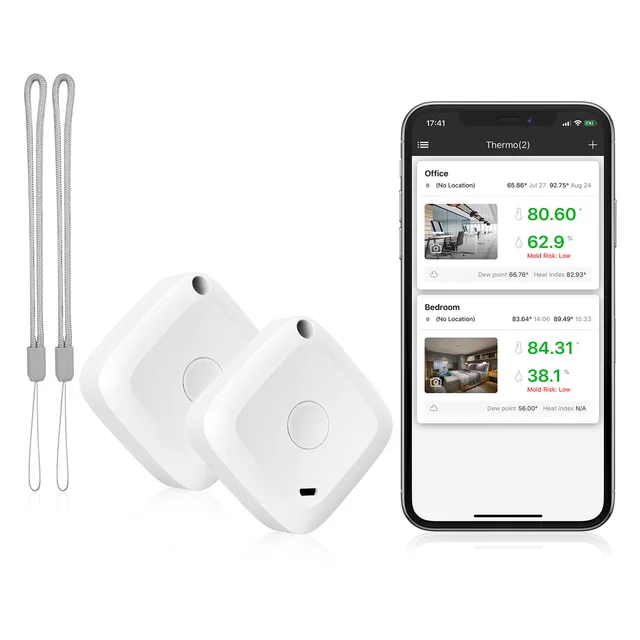 ORIA bezprzewodowy termometr higrometr czujnik rejestrator danych cyfrowy C/F kryty zewnętrzny miernik temperatury i wilgotności Bluetooth Alarm