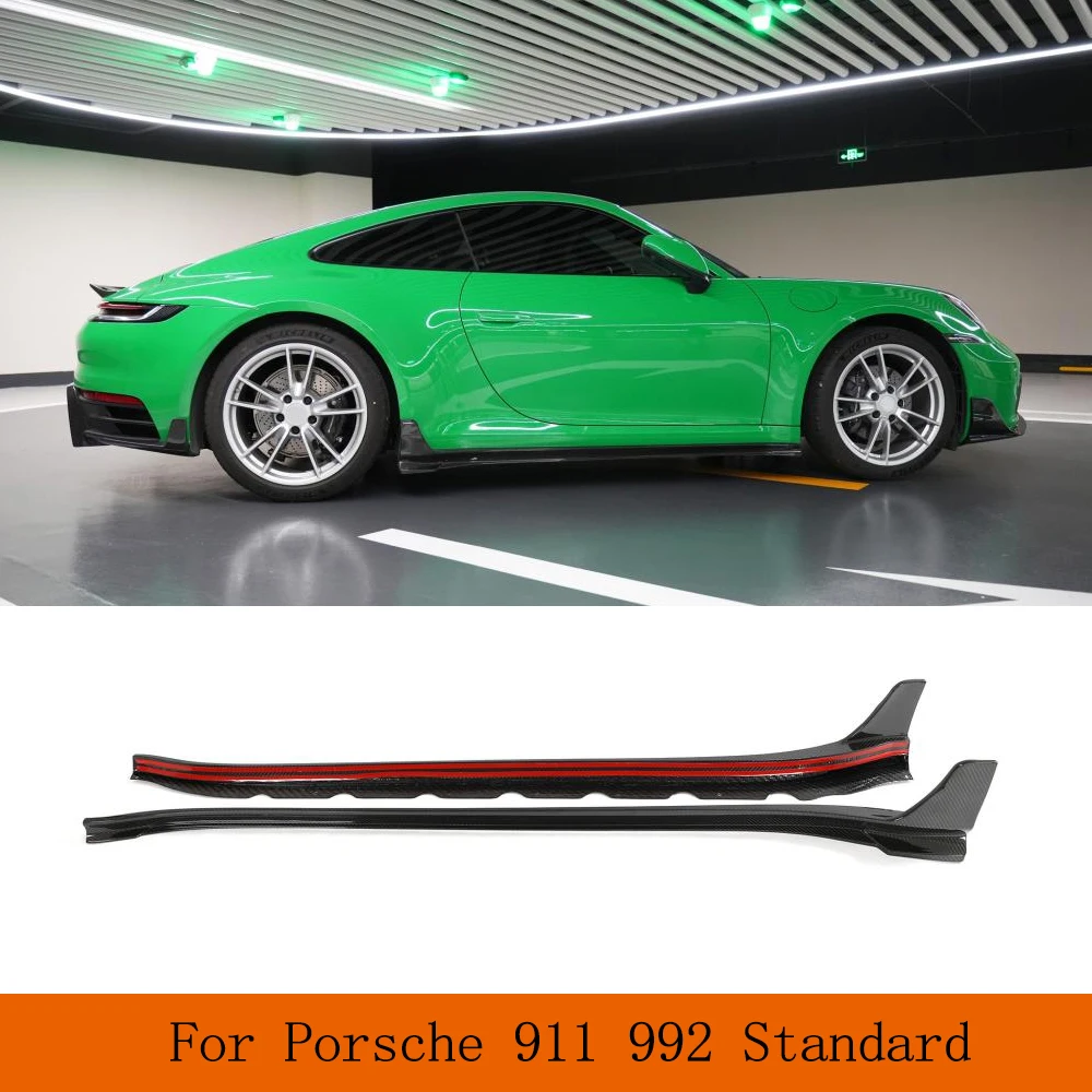 

Car Side Skirt Rocker Panels Body Kits for Porsche 911 992 Standard 2019-2023 Prepreg Dry Carbon Car Side Bumper Extensions Lip