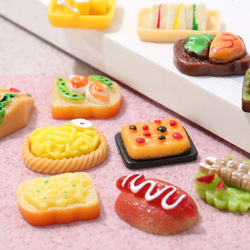 

15 Pcs Simulated Food Dollhouse Toy Mini Play Artificial for Display Resin Fake