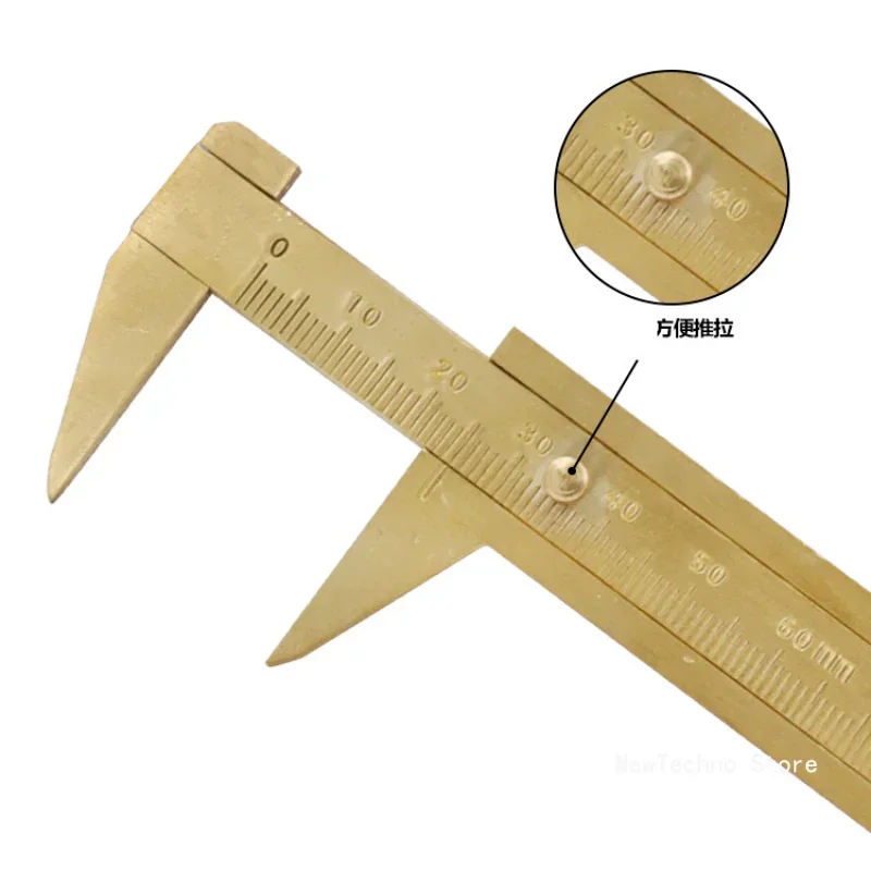 80/100mm Mini Brass Sliding Ruler Double Scales Metal Vernier Caliper Gauge Micrometer Precision Measuring Supplies