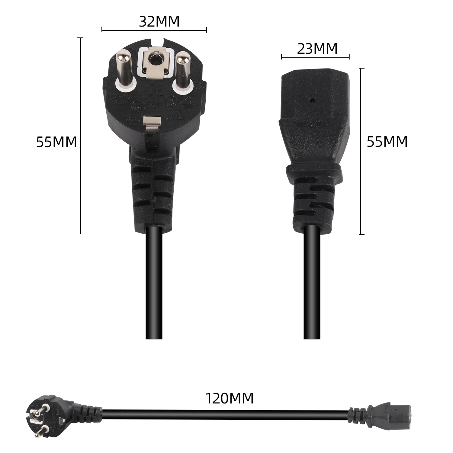 UK EU US AU Plug Power Supply 10A Fuse Check The Rice Cooker Power Cord Lead Extension Cable Euro Power Cable 3pin 1.2m 500W