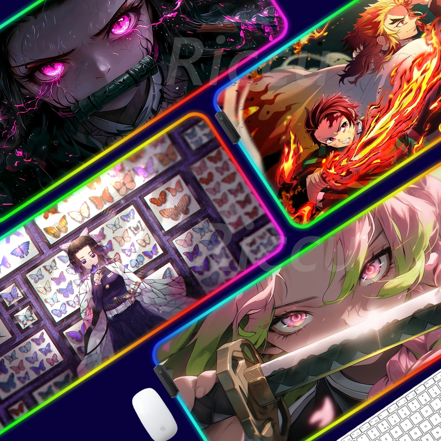 

Demon Slayer comic Best Sellers High definition HD print RGB Mouse Pad Backlight Gami Table mat Large XXL accessories mouse pad