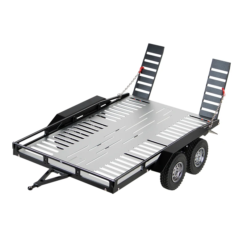 

KYX Racing Heavy Duty Aluminum Trailer for 1/10 Rc Rock Crawler Truck Traxxas TRX4 Axial SCX10 SCX10 II 90046 90047 CC01 D90