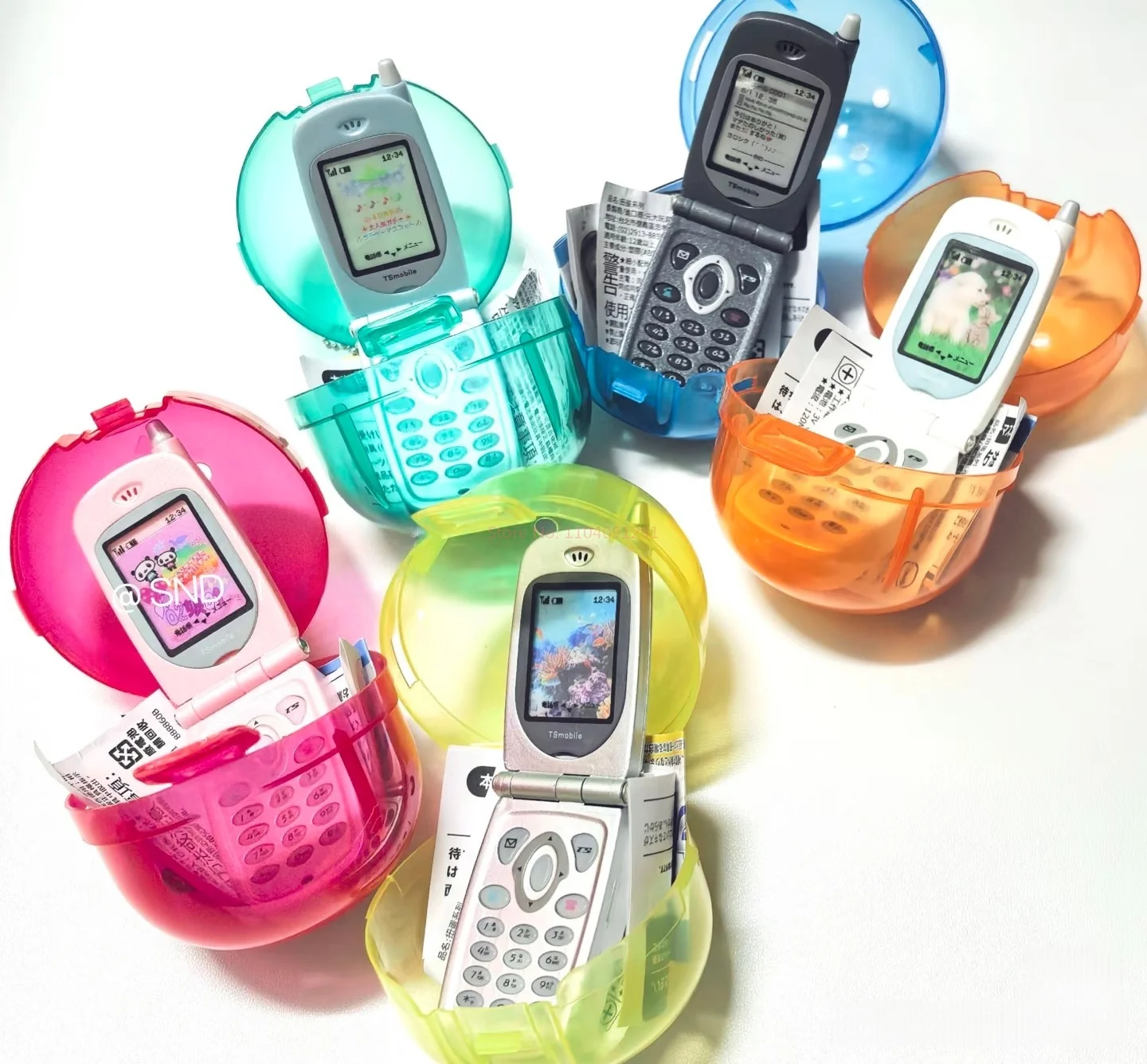 

Genuine Toys Spirits Mini Flip Phone Recorder Gashapon Capsule Toy Collectible Retro Gift For Adults Novelty Keychain Pendant