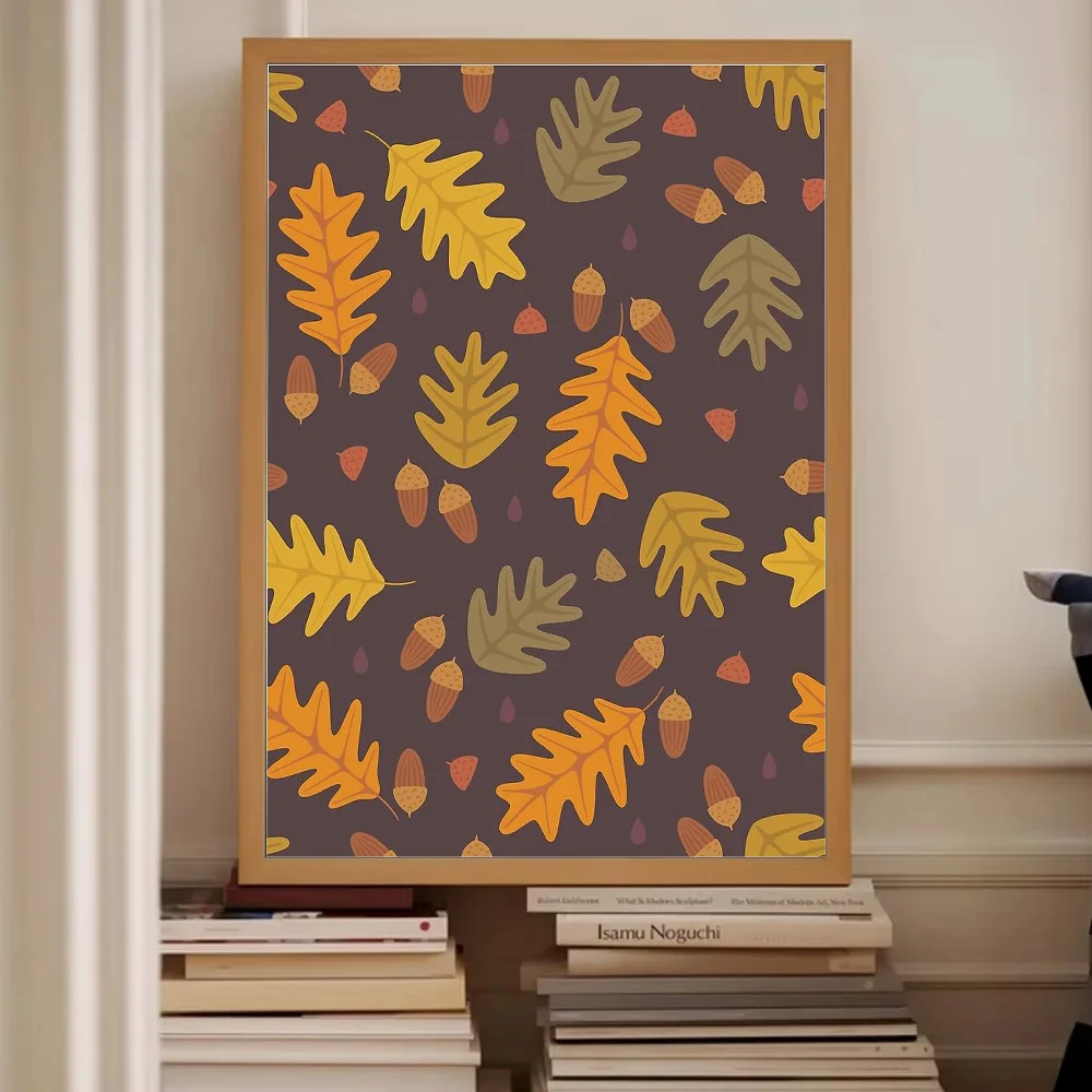 غير المؤطرة سقوط يترك قماش جدار الفن الخريف ديكور المنزل صورة طباعة ريفي الغابات طبيعة المشهد أشجار الغابات هدية #2