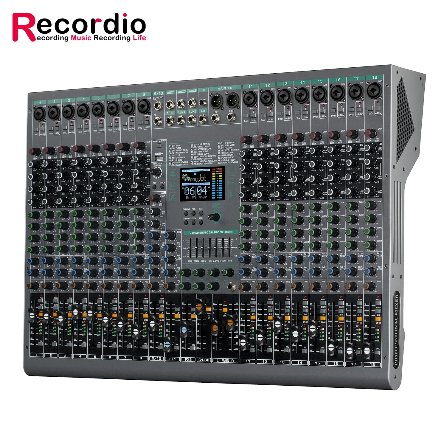 Console de mixage audio professionnelle GAX-DM18, meilleur prix, 18 canaux, contrôleur DJ avec 99DSP