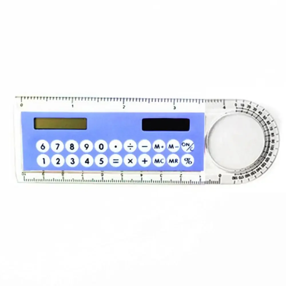 Calcolatrice righello da 10 cm Scheda di energia solare Mini calcolo Studente Aritmetico Calcolatrice multifunzionale Calibro digitale per computer
