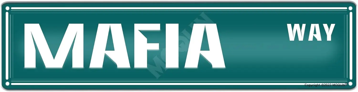 Mafia Way Sign, Mafia Sign, Mafia Decor, Funny Wall Decor For Home Farmhouse Man Cave Bathroom Bar, Quality Metal Signs 16x4 Inc