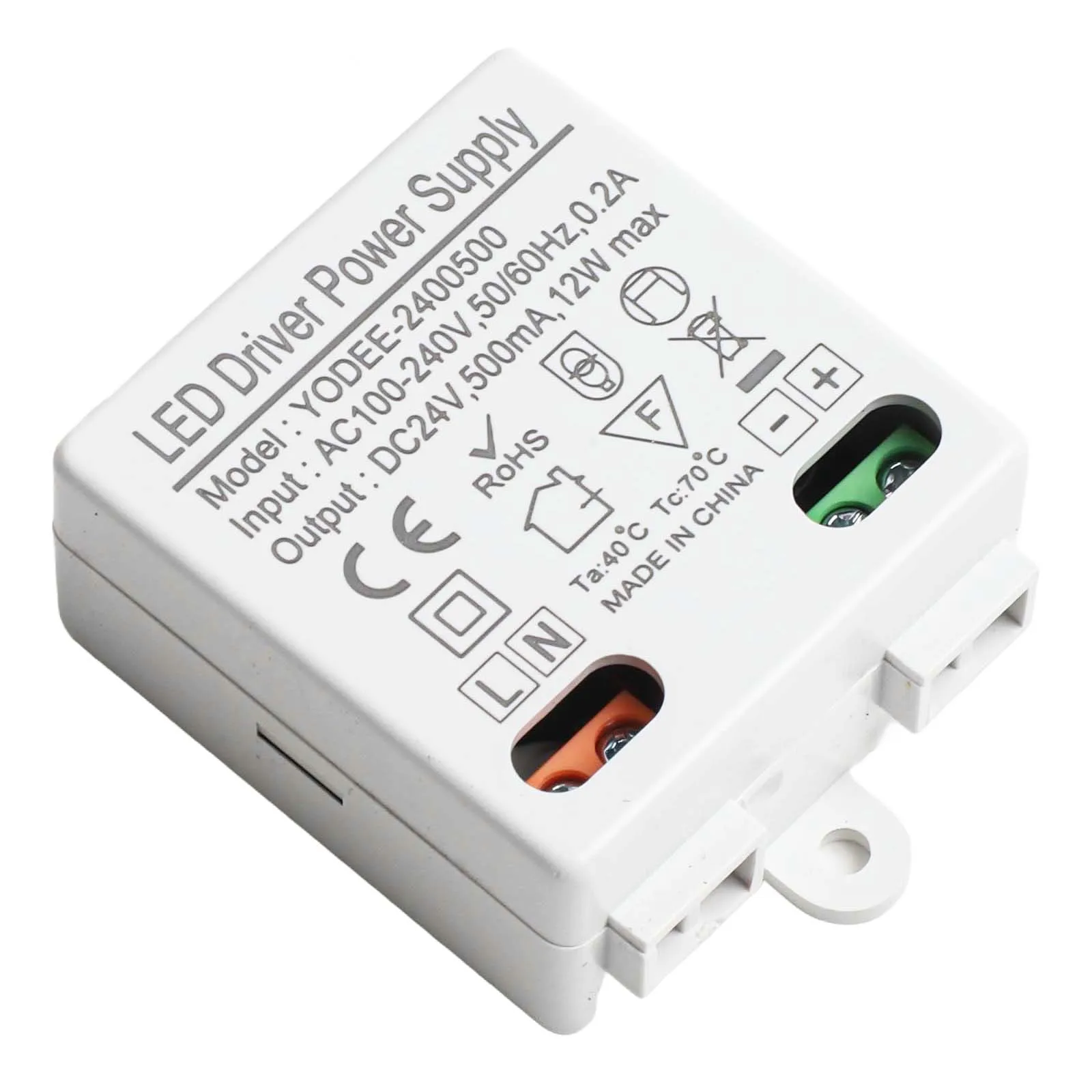 AC to DC LED Driver Power Supply 12W 24V with Overheating and Overload Protection Perfect for Cabinet Lights and Doorbells