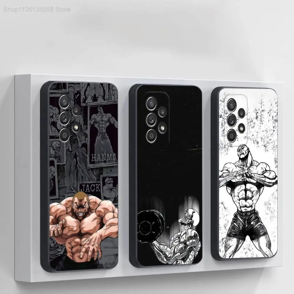 

J-Jack hanma Phone Case For Samsung S 25,24,23,22,30,21,10,9,Ultra,Plus,Lite,FE,4,5G Black Soft Case