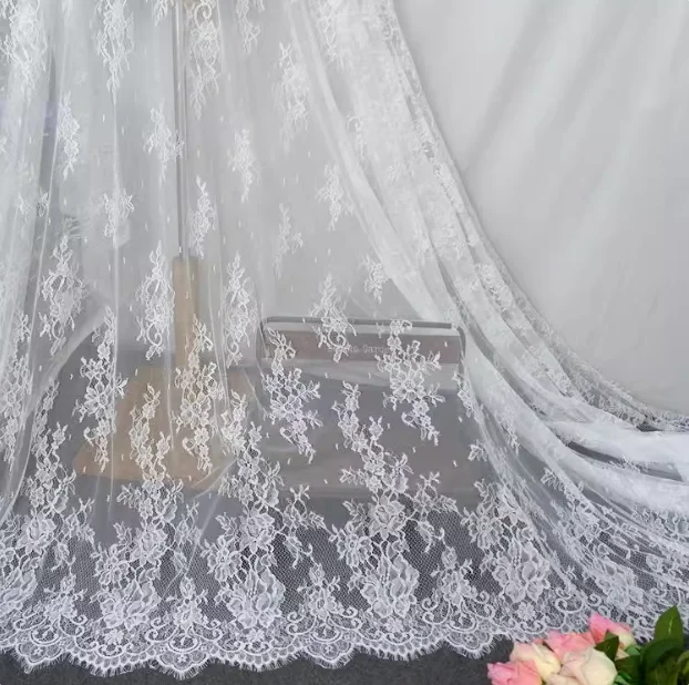 

3 м/лот, эластичная кружевная ткань для ресниц, черно-белая свадебная юбка, тканевые шторы с вышивкой, украшенный свадебным фоном