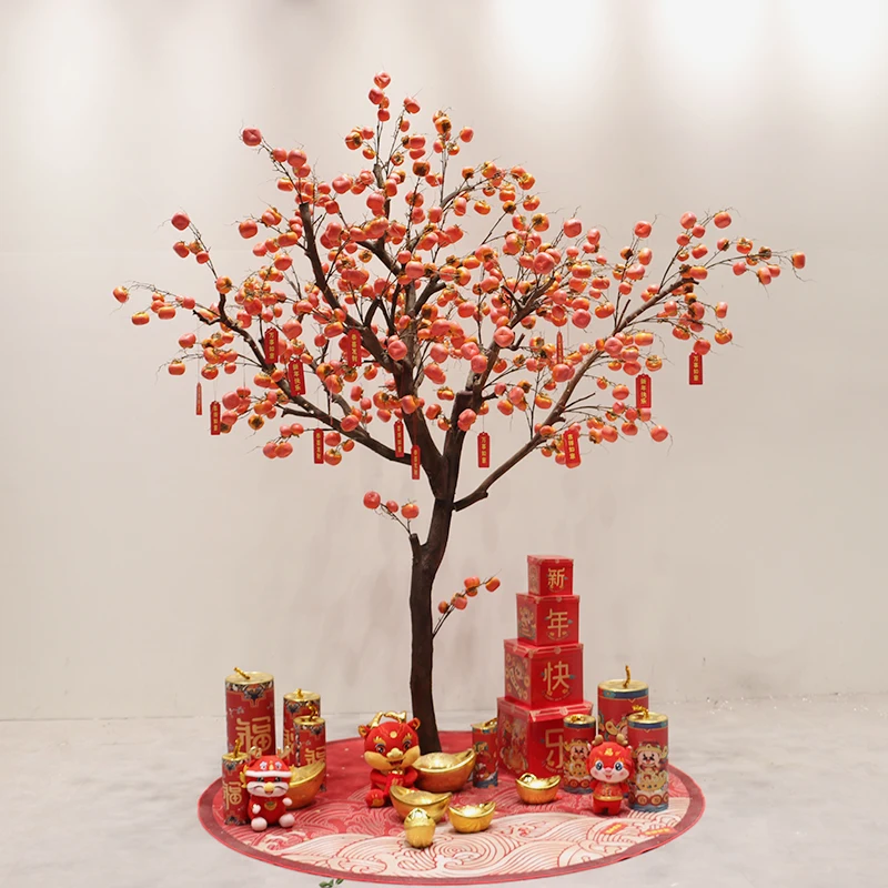 New Year's Wish Fruit Fake Trees Floor Lucky Persimmon Decoration New Chinese Style Display