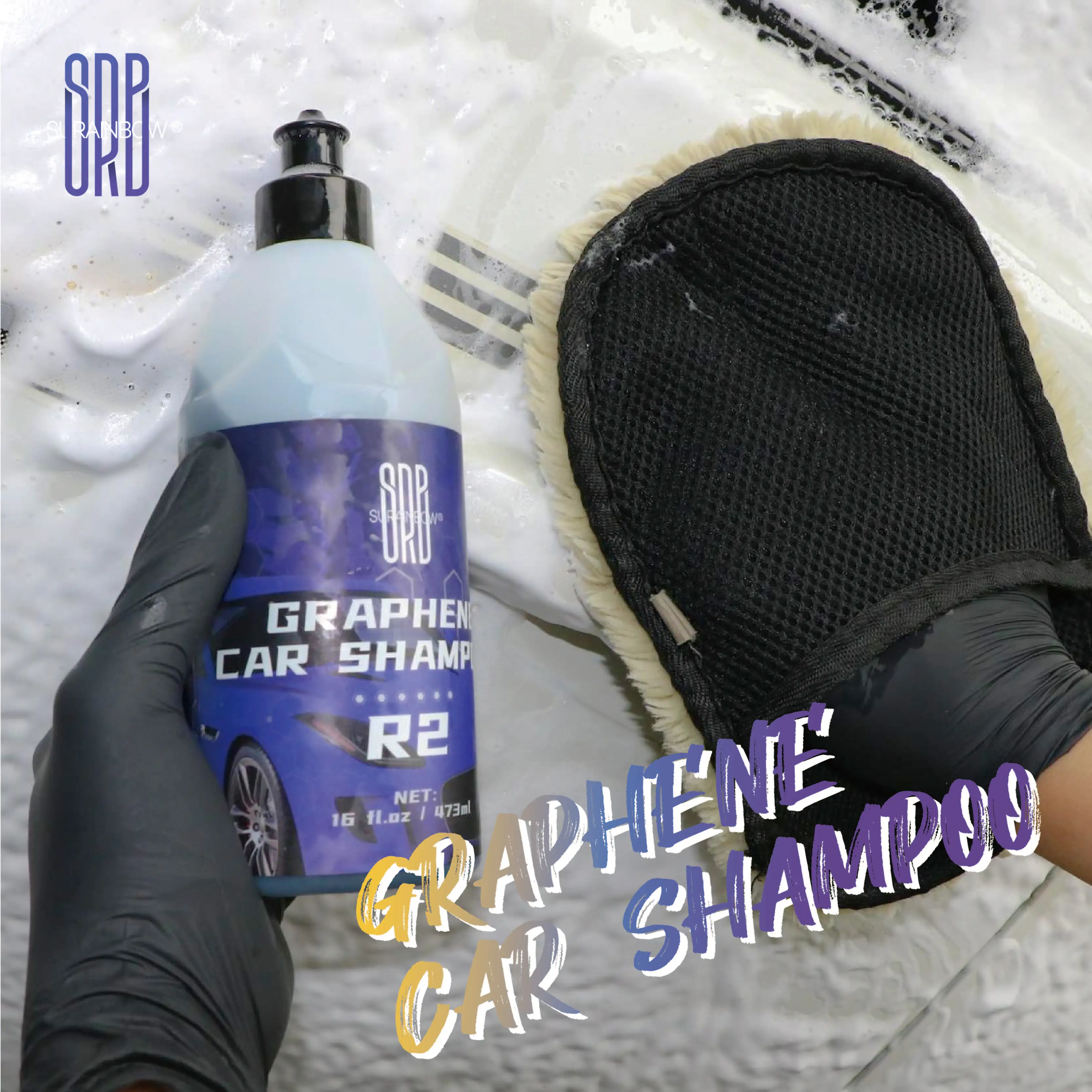 Graphene Shampoo - Ceramic Coating Infused Car Wash Soap - Powerful Cleaner & Protection In One Step - High Suds For Foam Cannon