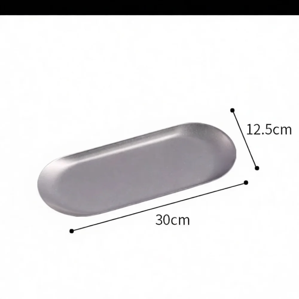 Creative Oval Stainless Steel Tray Jewelry Organizing Dish Decorative Metal Plate For Home Interior Desktop Decor