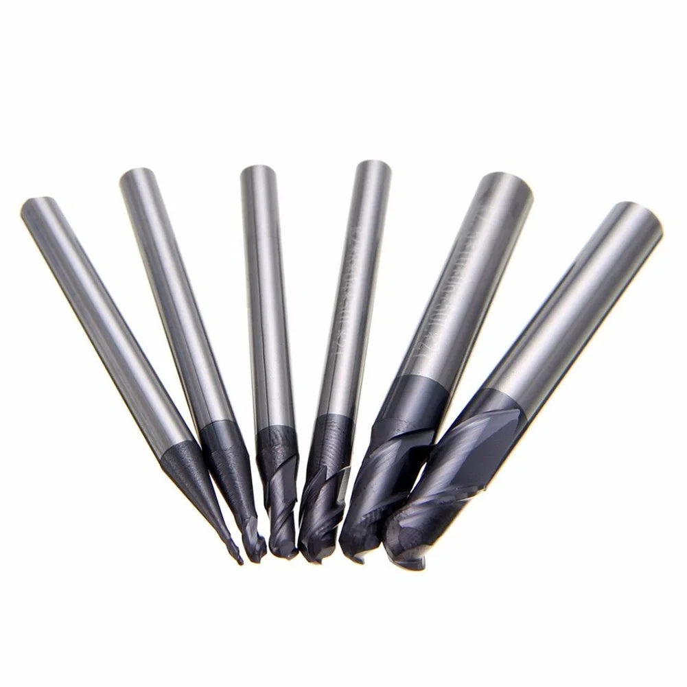 1set Ball End Mills Carbide 2 Flutes Ball Nose End Mill CNC Tool Set R0.5 Hingga 3.0MM High-performance Milling Cutter
