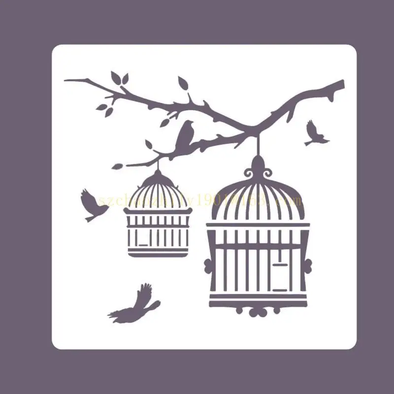 8 pacotes estênceis pintura, flores, pássaros, galhos, modelos desenho, reutilizáveis, ocos para amantes diy, crianças, meninos, meninas, estudantes