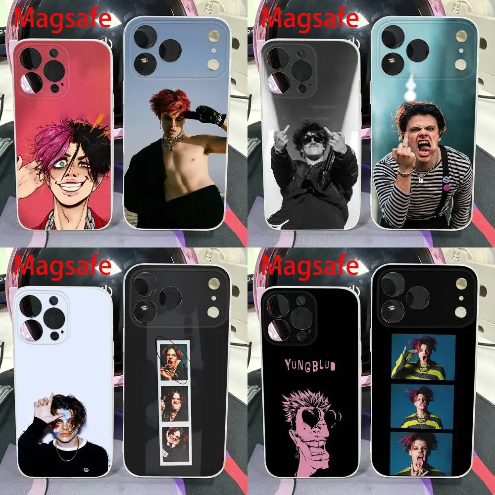 

Phone Case For iPhone 14,16,15,11,13,17,12,Air,Mini,Plus,E,Pro,Max Magnetic Magsafe Y-Yungblud Singer Frosted Cover